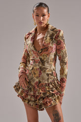 FLORAL HEAVEN TAPESTRY MINI DRESS