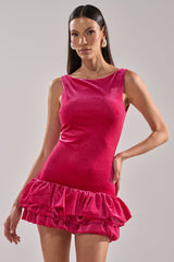 GIRL ON FIRE VELVET MINI DRESS