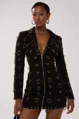 ALL OVER PIERCING BLAZER DRESS
