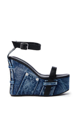 AZALEA WANG CLIO DENIM SANDAL