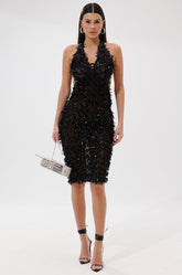 LENNOX SEQUIN MESH MIDI DRESS