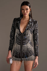 NOT YOUR BABE RHINESTONE BLAZER DRESS