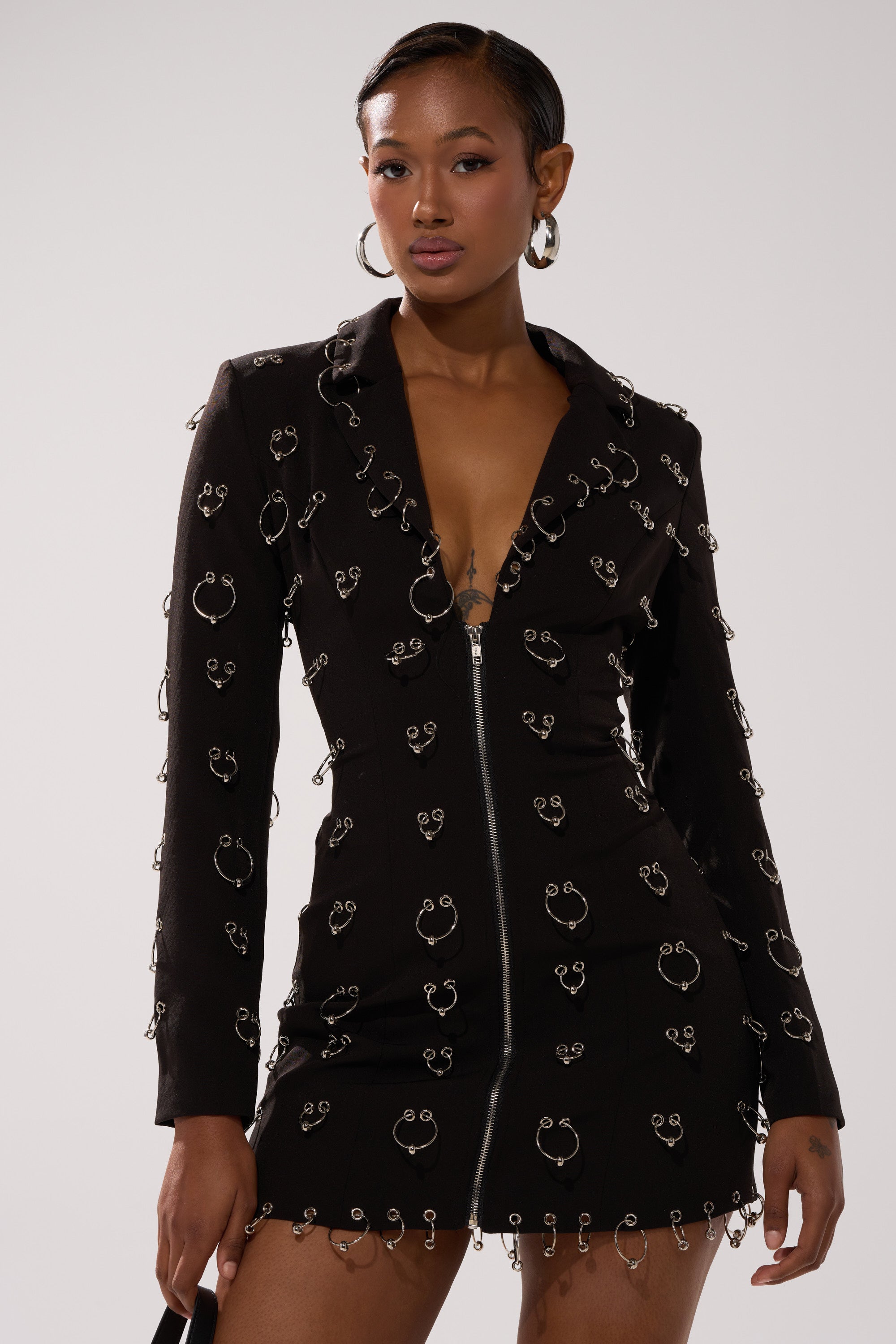 ALL OVER PIERCING BLAZER DRESS