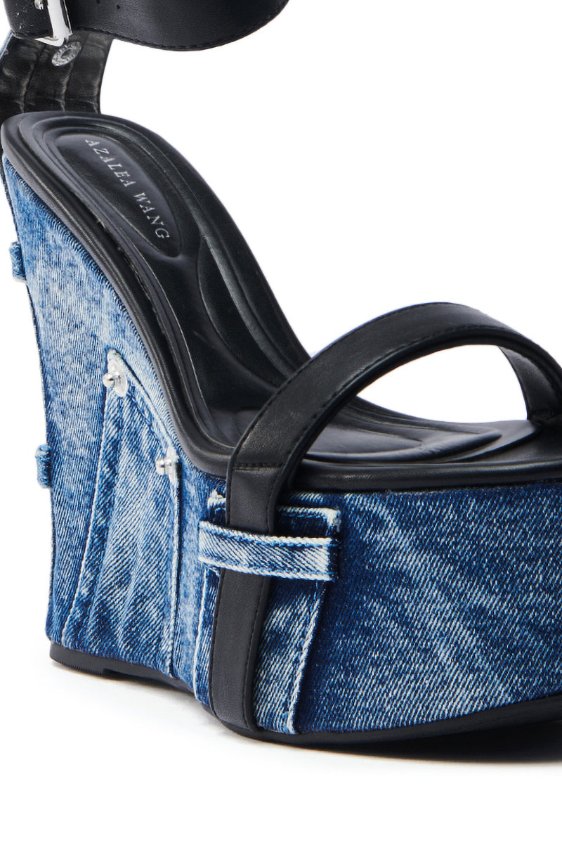 AZALEA WANG CLIO DENIM SANDAL