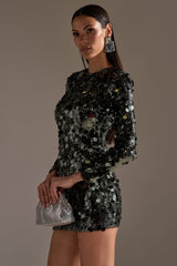 SHE'S ALL THAT SEQUIN MINI DRESS IN OLIVE