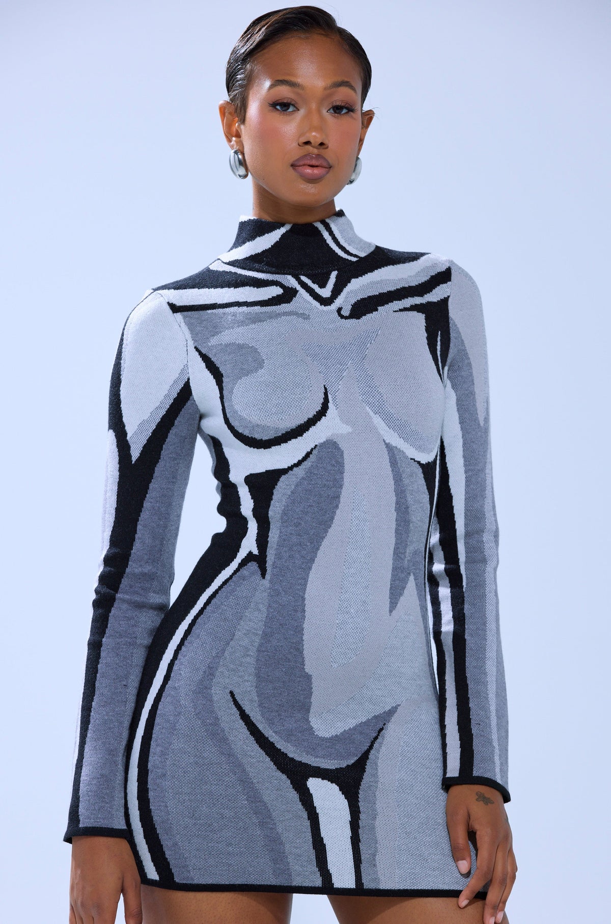 A LIGHT SERVE PRINTED MINI DRESS