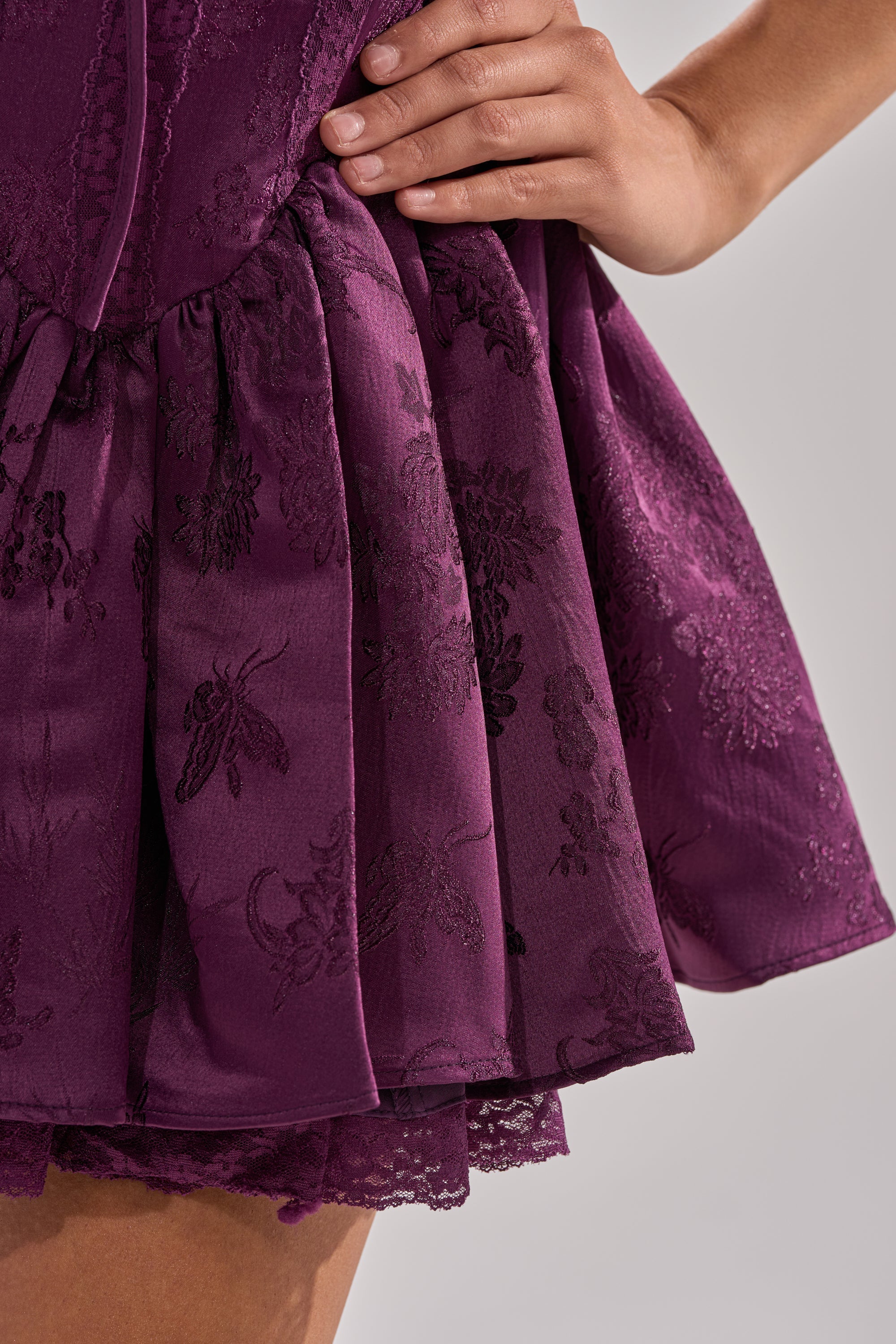 DANCE WITH ME MINI DRESS IN PLUM