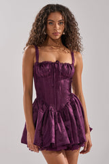 DANCE WITH ME MINI DRESS IN PLUM